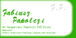 fabiusz papolczi business card